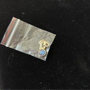 Alaska state flag keychain charm with L initial gold toned charm for bracelet